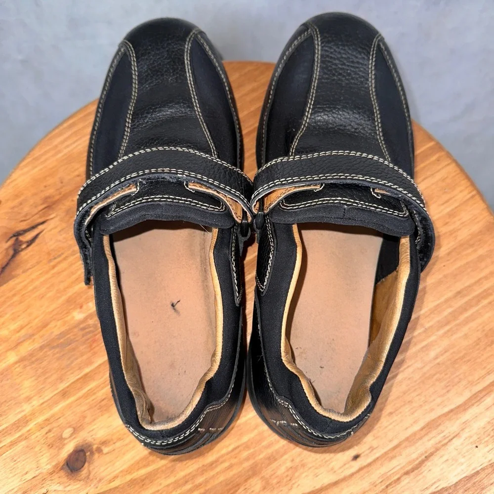 Dr. Comfort Douglas Loafers Mens 12W Black Good Leather Lycra Strap 6610